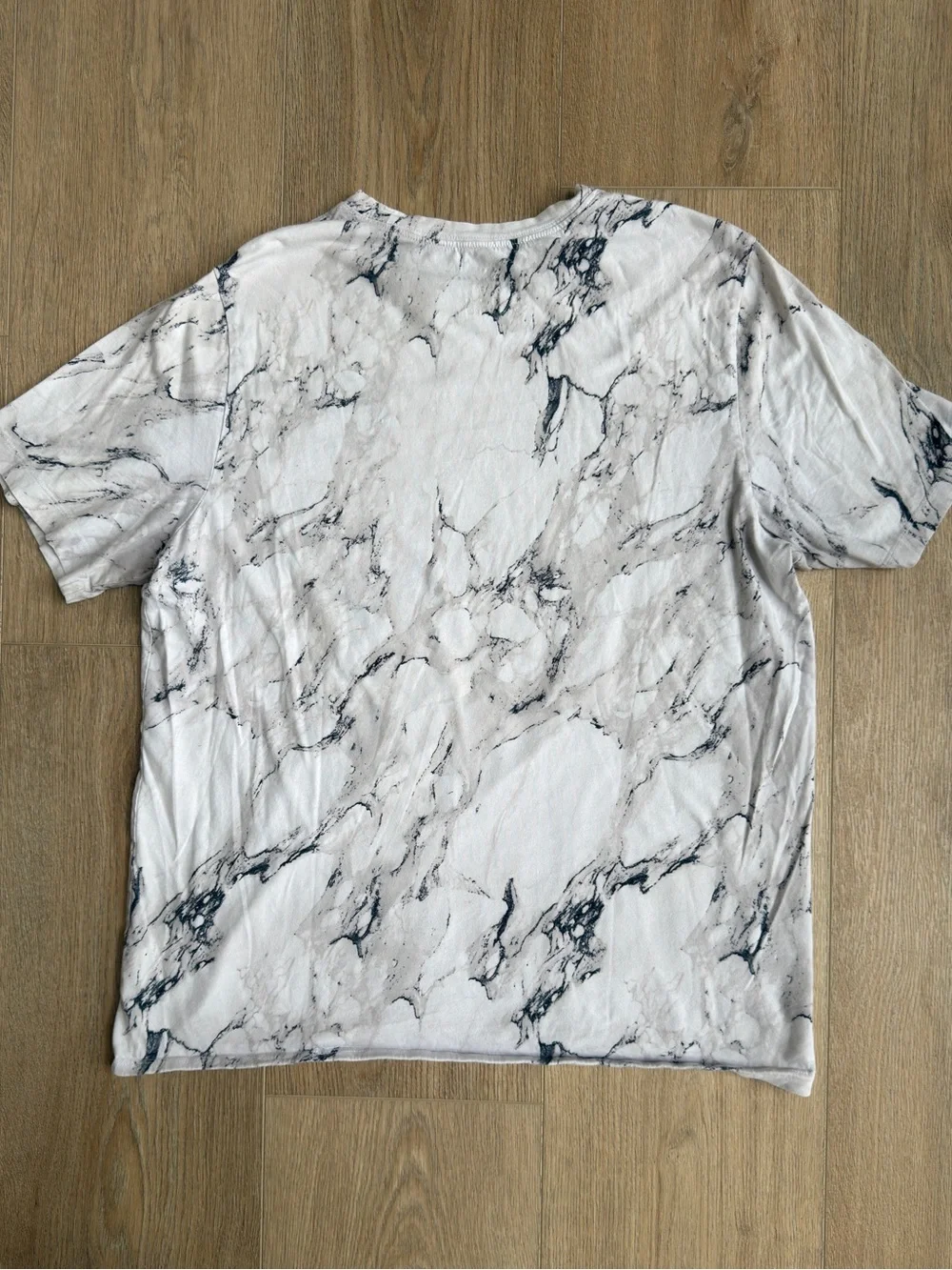 Nike AOP T Shirt Basketball Tee White Marble Short Sleeve Embroidered XL